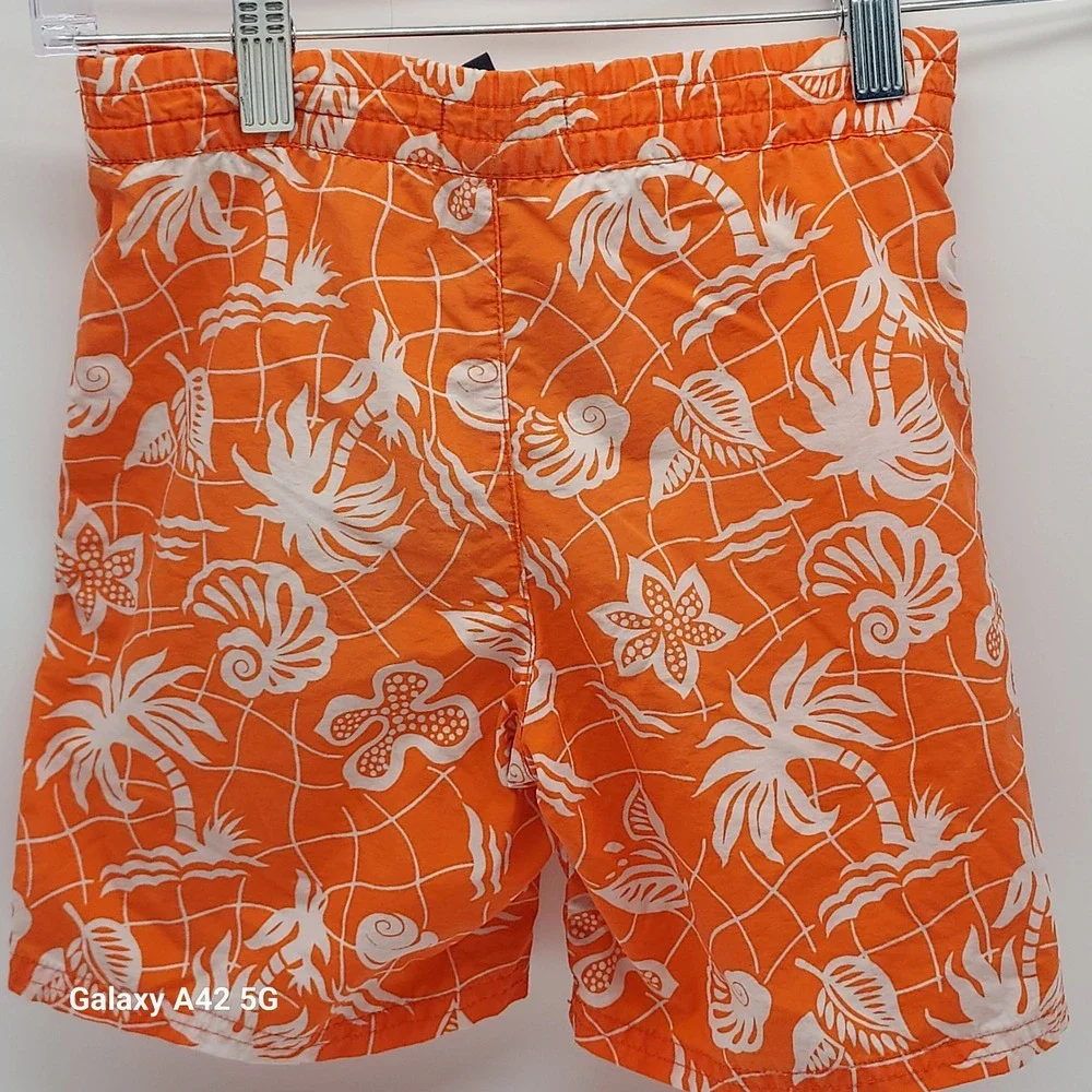 Ralph Lauren Boys 3T Orange‎ Tropical Palm Tree Shell Swim Trunks TR310631